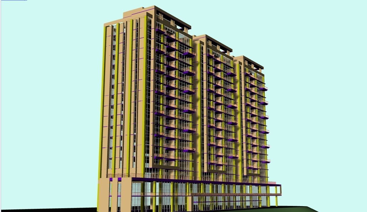 Apartment Building CM22 - Revit Project 3D model_8