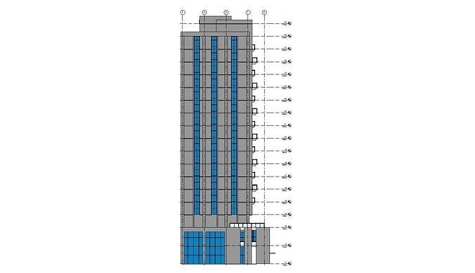 Apartment Building CM22 - Revit Project 3D model 4