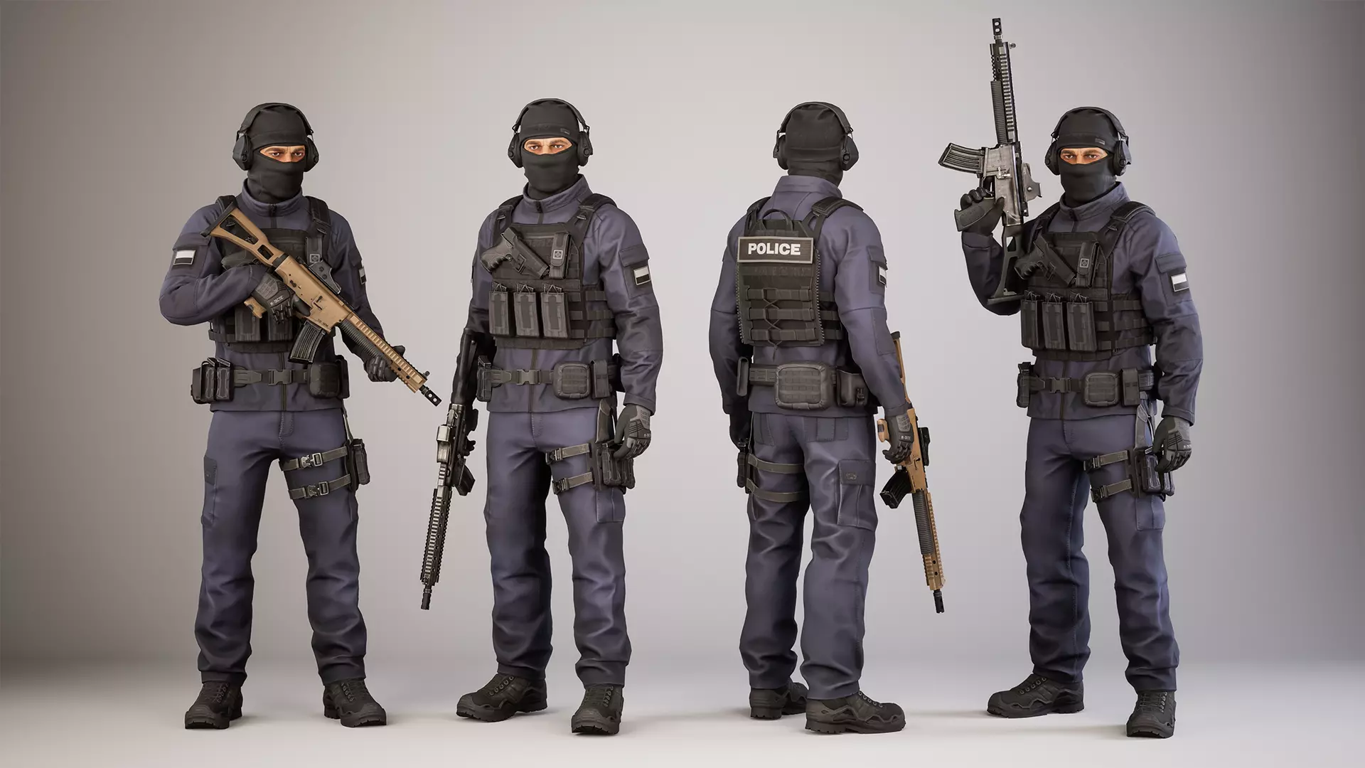 Casual Soldier 16 Low-poly 3D model_0