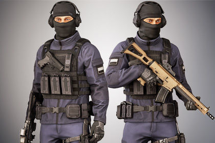 Casual Soldier 16 Low-poly 3D model_6