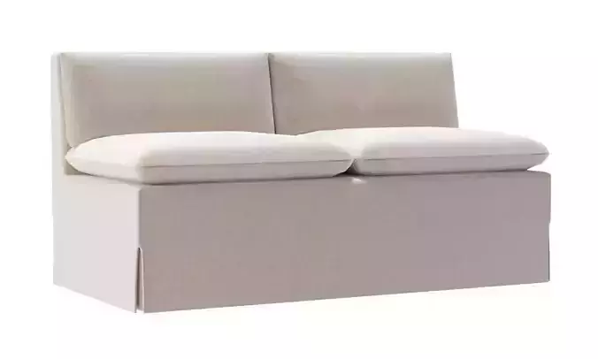 Belmar Slipcovered Dining Banquette Bench 3D model