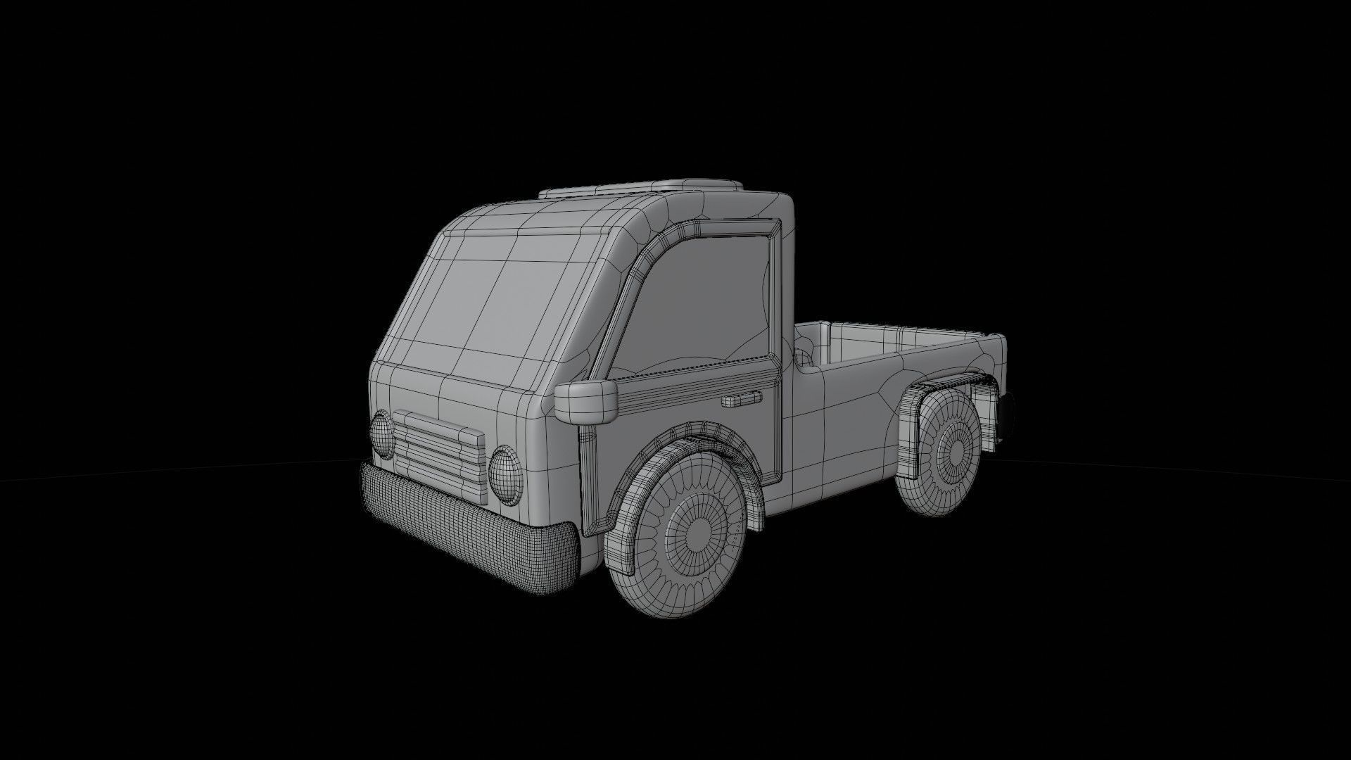 Pickup Van 3D model_1