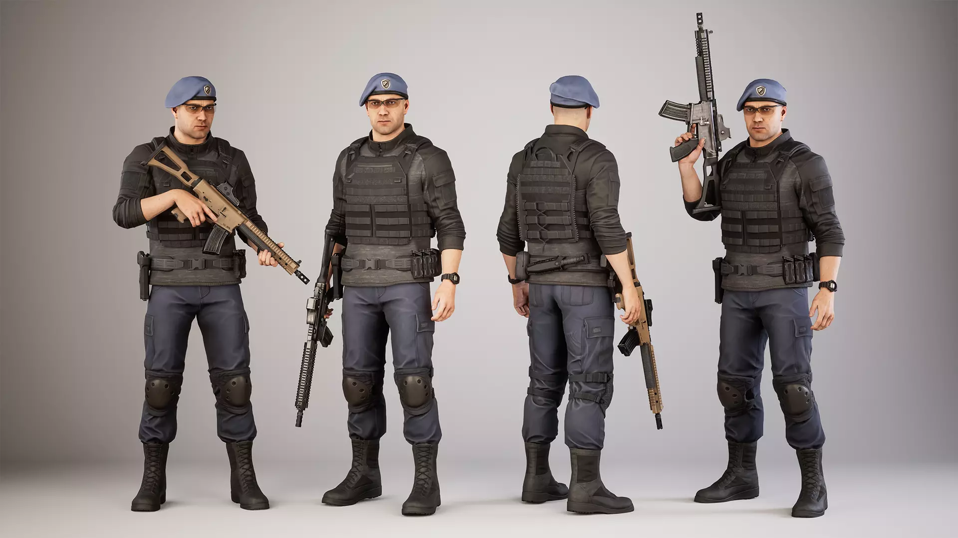 Casual Soldier 17 Low-poly 3D model_0