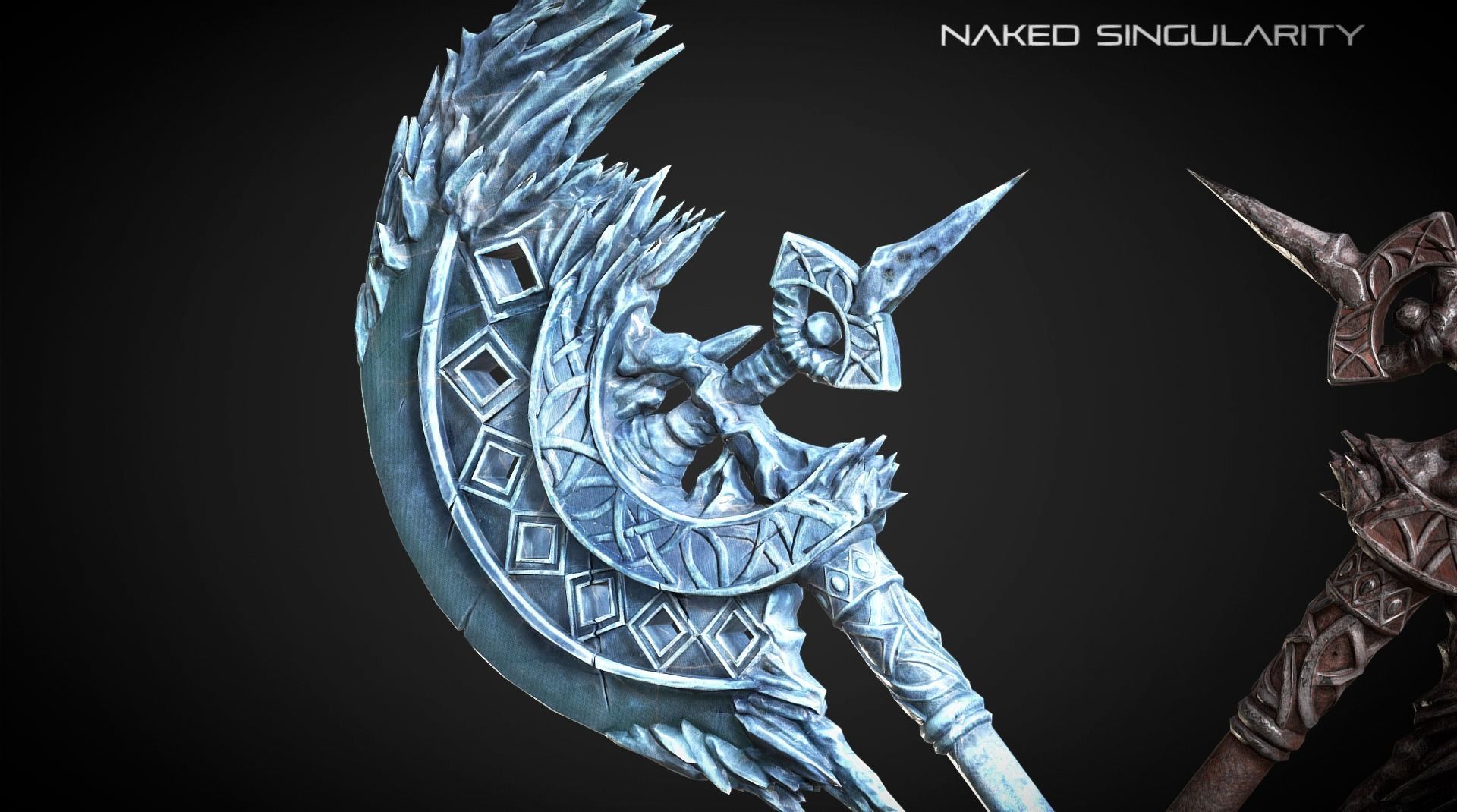 Execution Halberd Medieval dark fantasy weapon Low-poly 3D model_2