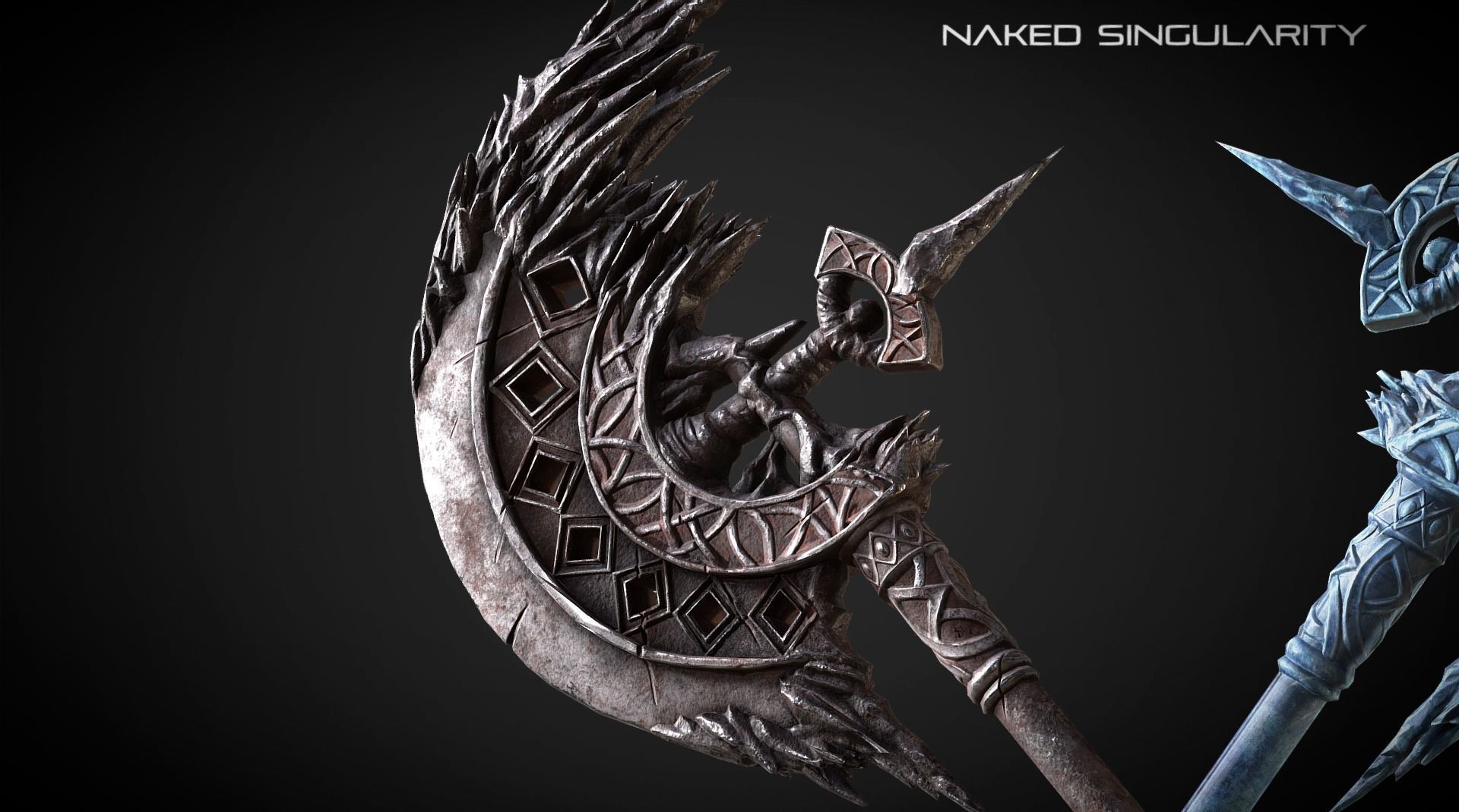 Execution Halberd Medieval dark fantasy weapon Low-poly 3D model_1