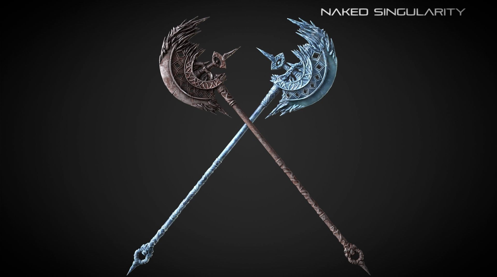 Execution Halberd Medieval dark fantasy weapon Low-poly 3D model_9