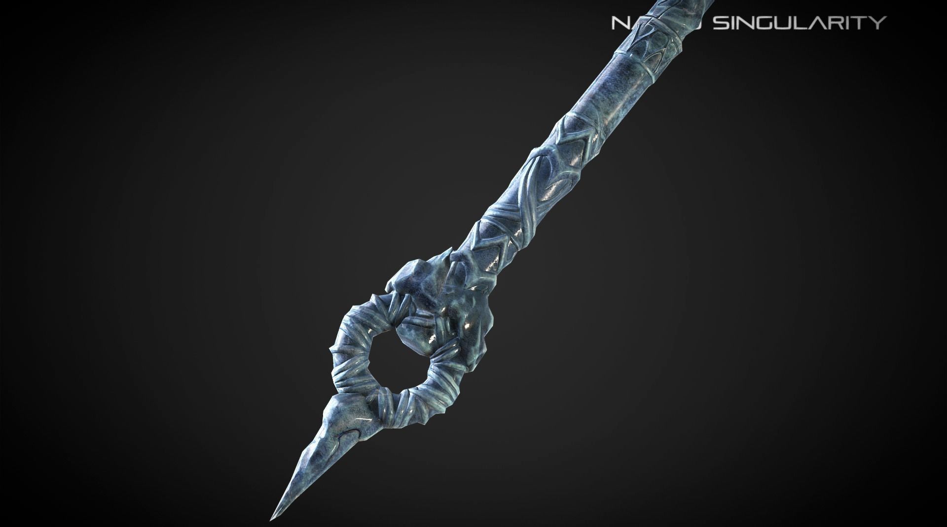 Execution Halberd Medieval dark fantasy weapon Low-poly 3D model_8