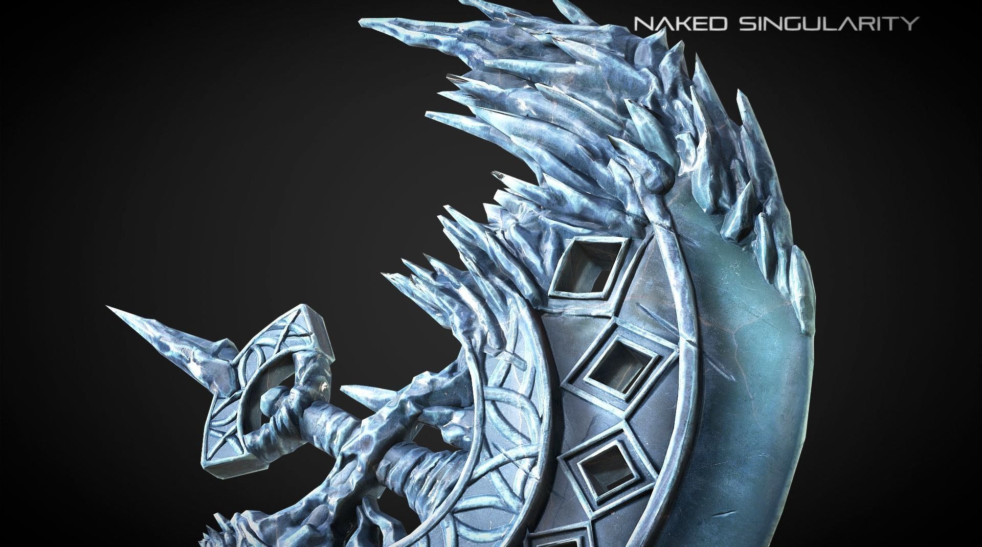 Execution Halberd Medieval dark fantasy weapon Low-poly 3D model_4