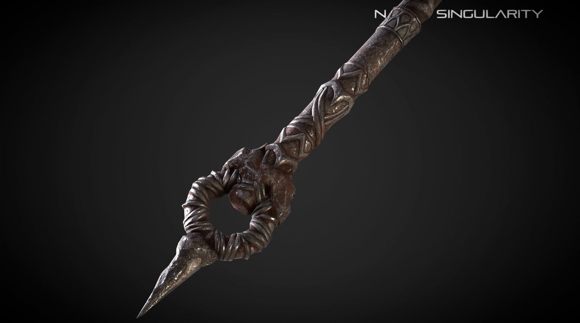 Execution Halberd Medieval dark fantasy weapon Low-poly 3D model_7