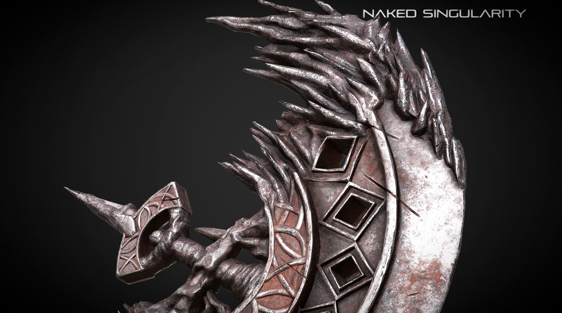 Execution Halberd Medieval dark fantasy weapon Low-poly 3D model_3