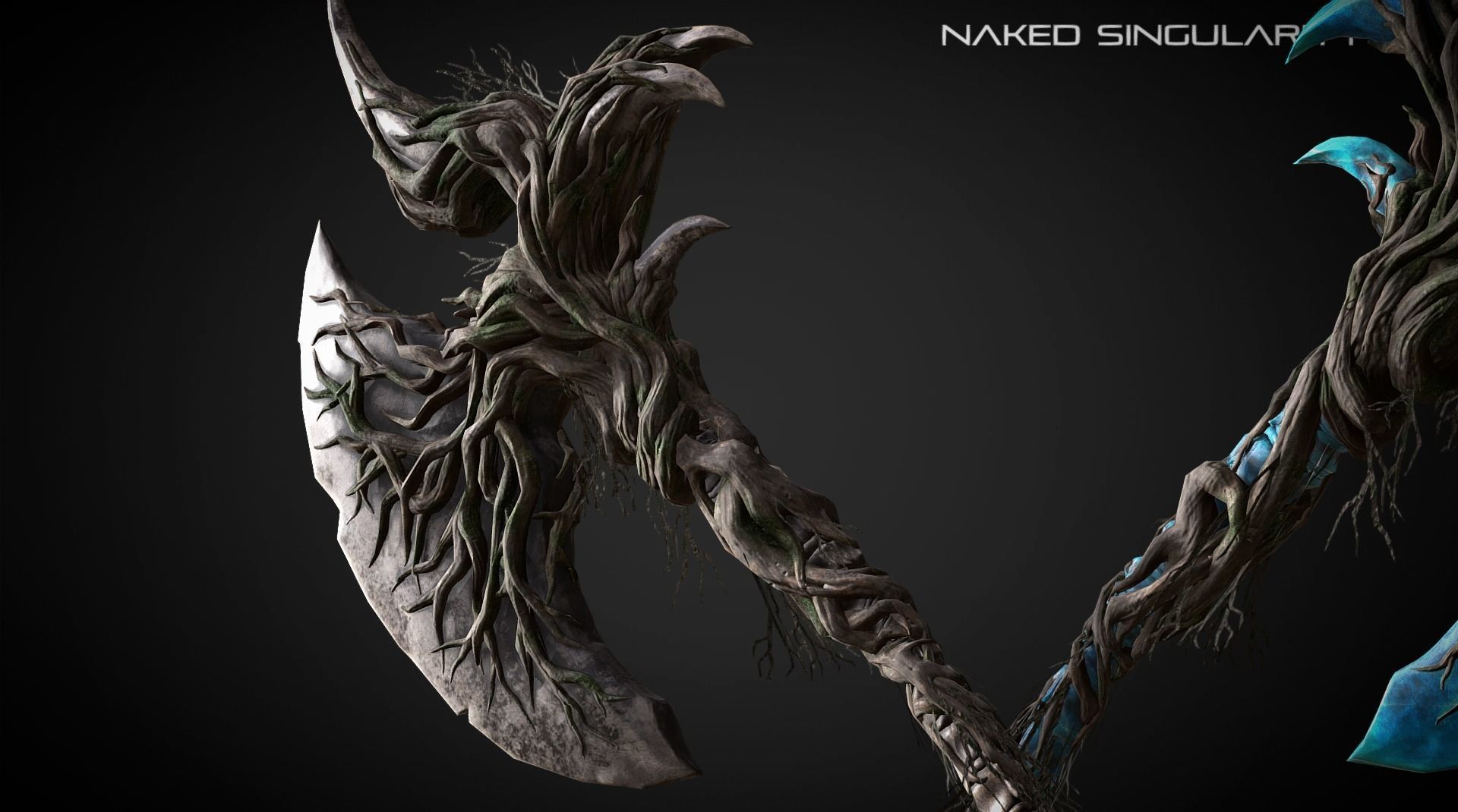 Claw Halberd Medieval dark fantasy weapon Low-poly 3D model_2