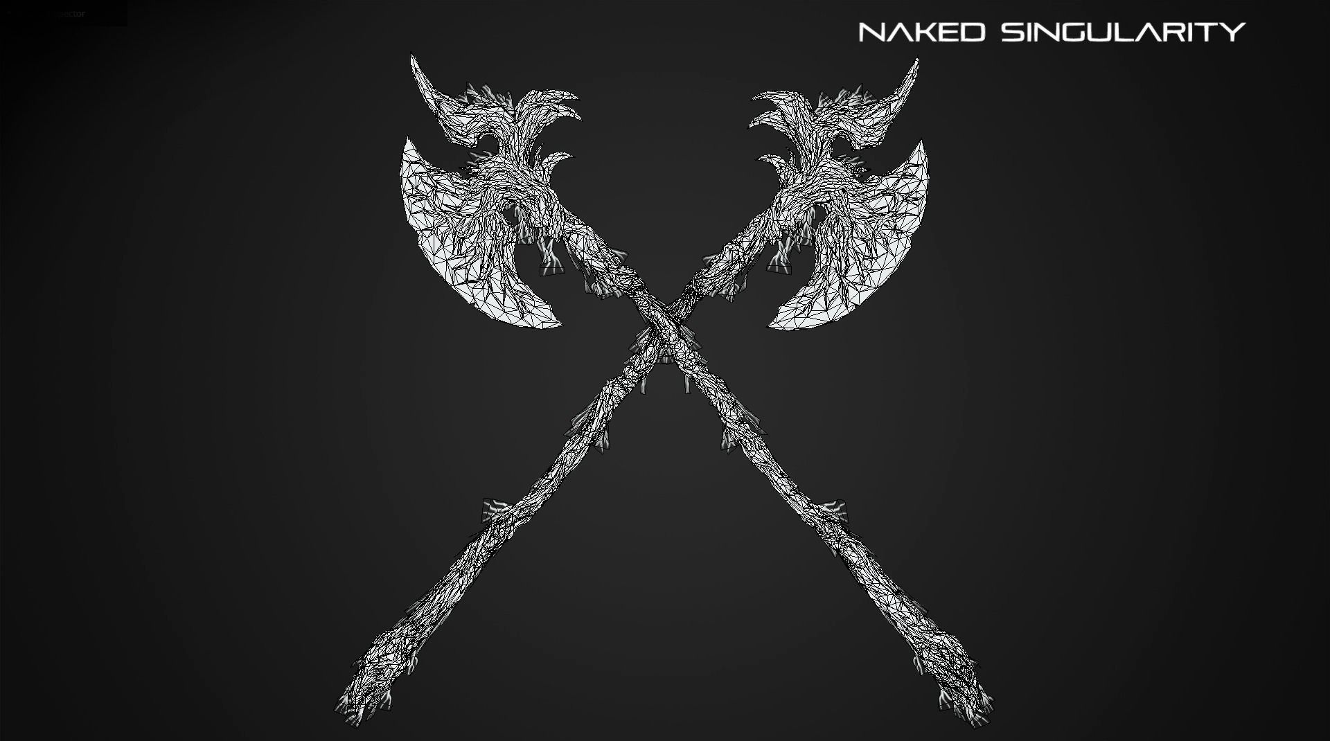 Claw Halberd Medieval dark fantasy weapon Low-poly 3D model_11