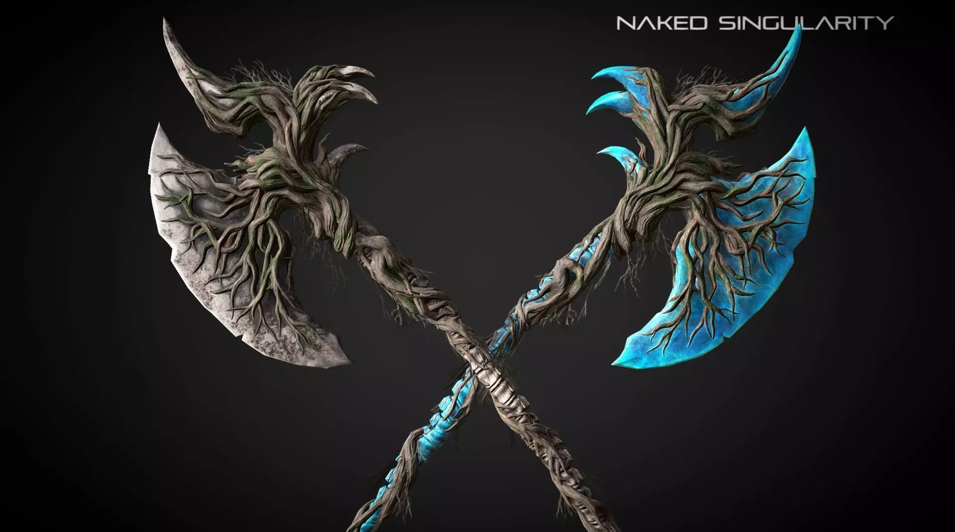 Claw Halberd Medieval dark fantasy weapon Low-poly 3D model_0