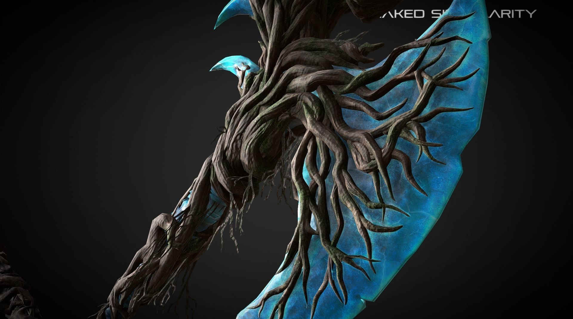 Claw Halberd Medieval dark fantasy weapon Low-poly 3D model_8