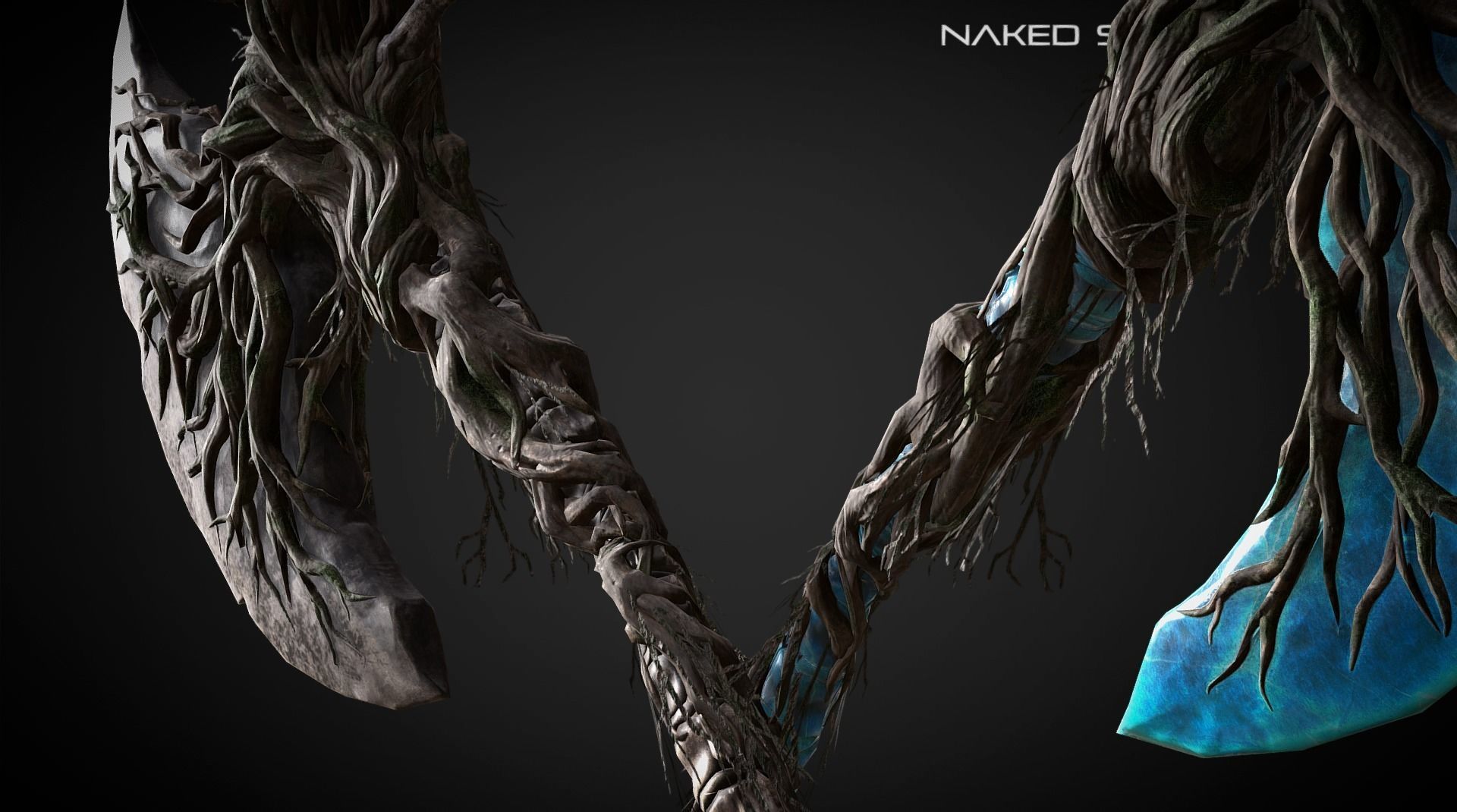 Claw Halberd Medieval dark fantasy weapon Low-poly 3D model_6