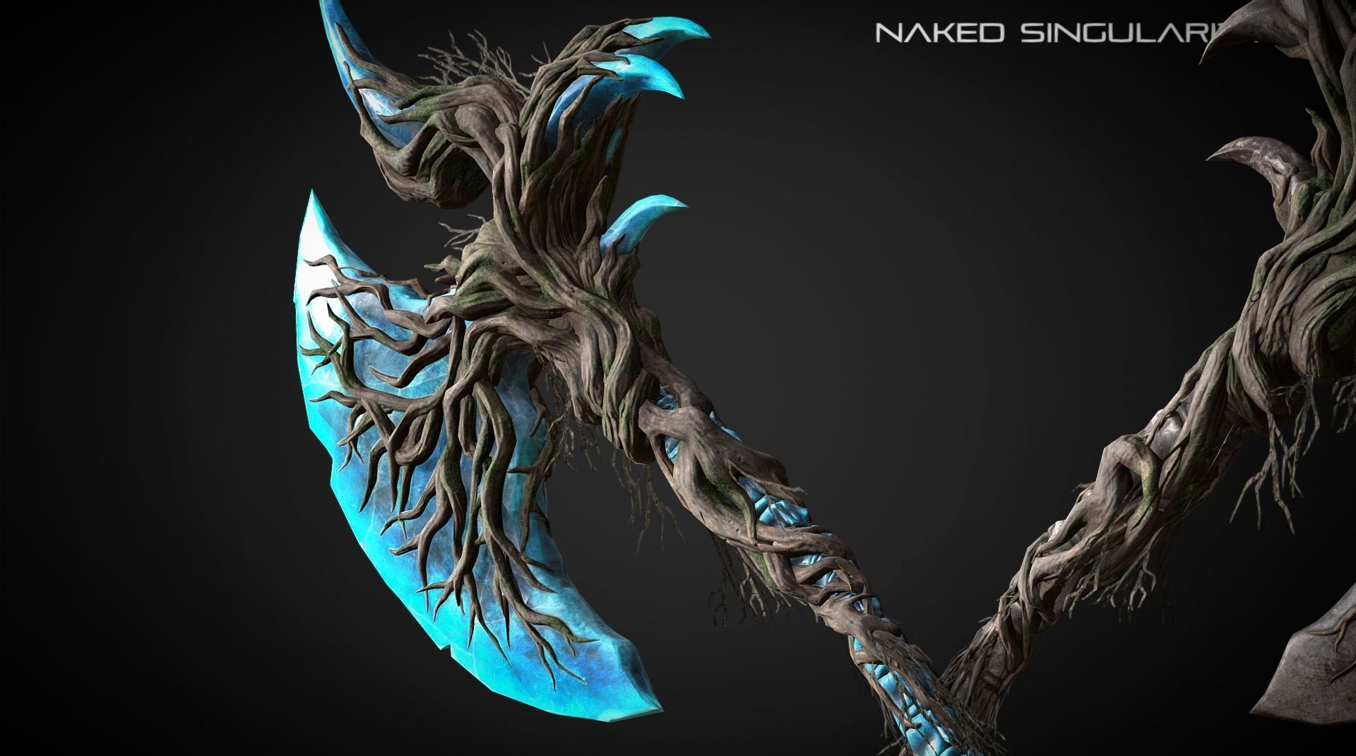 Claw Halberd Medieval dark fantasy weapon Low-poly 3D model_3