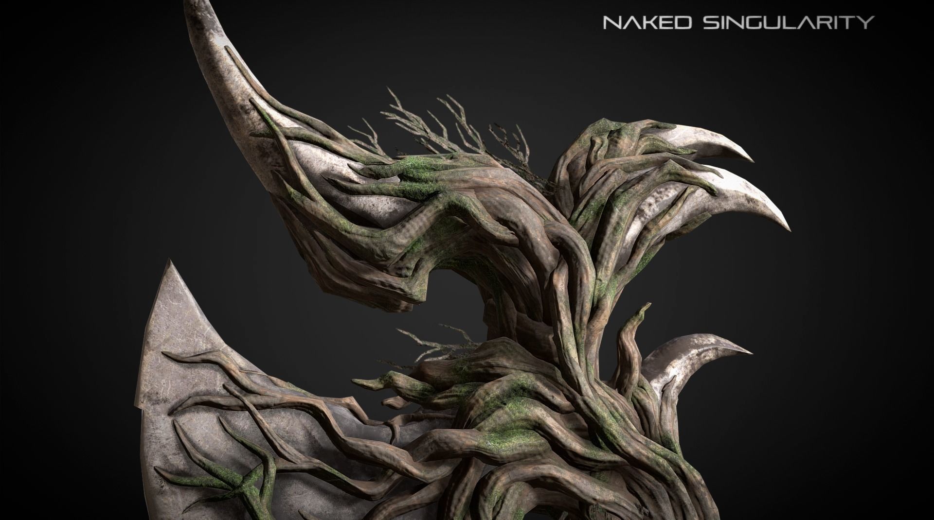 Claw Halberd Medieval dark fantasy weapon Low-poly 3D model_9