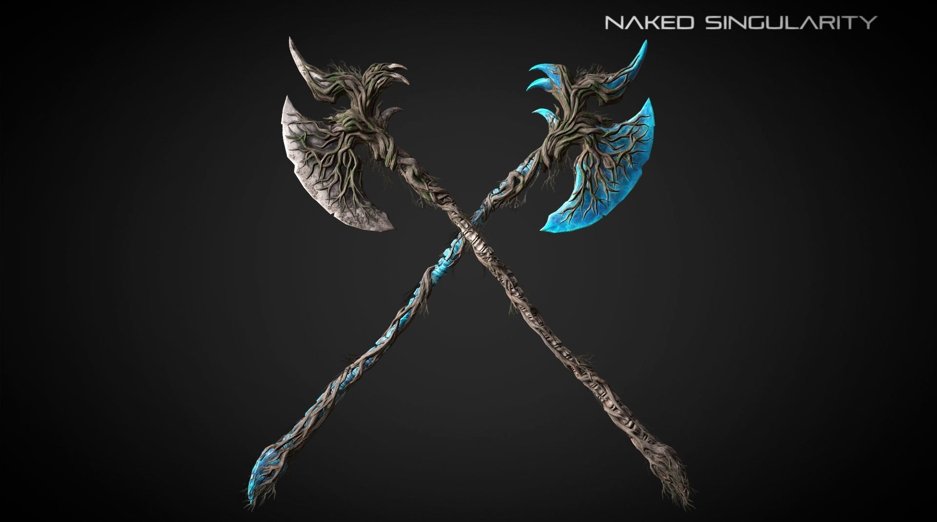 Claw Halberd Medieval dark fantasy weapon Low-poly 3D model_10