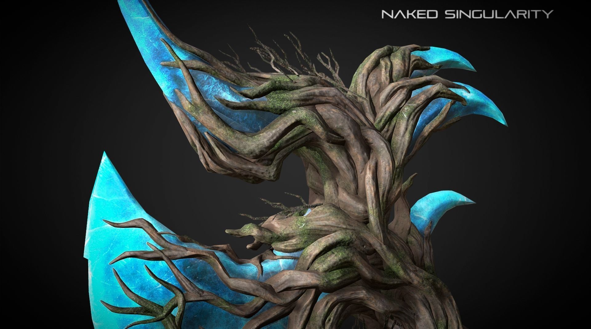 Claw Halberd Medieval dark fantasy weapon Low-poly 3D model_1