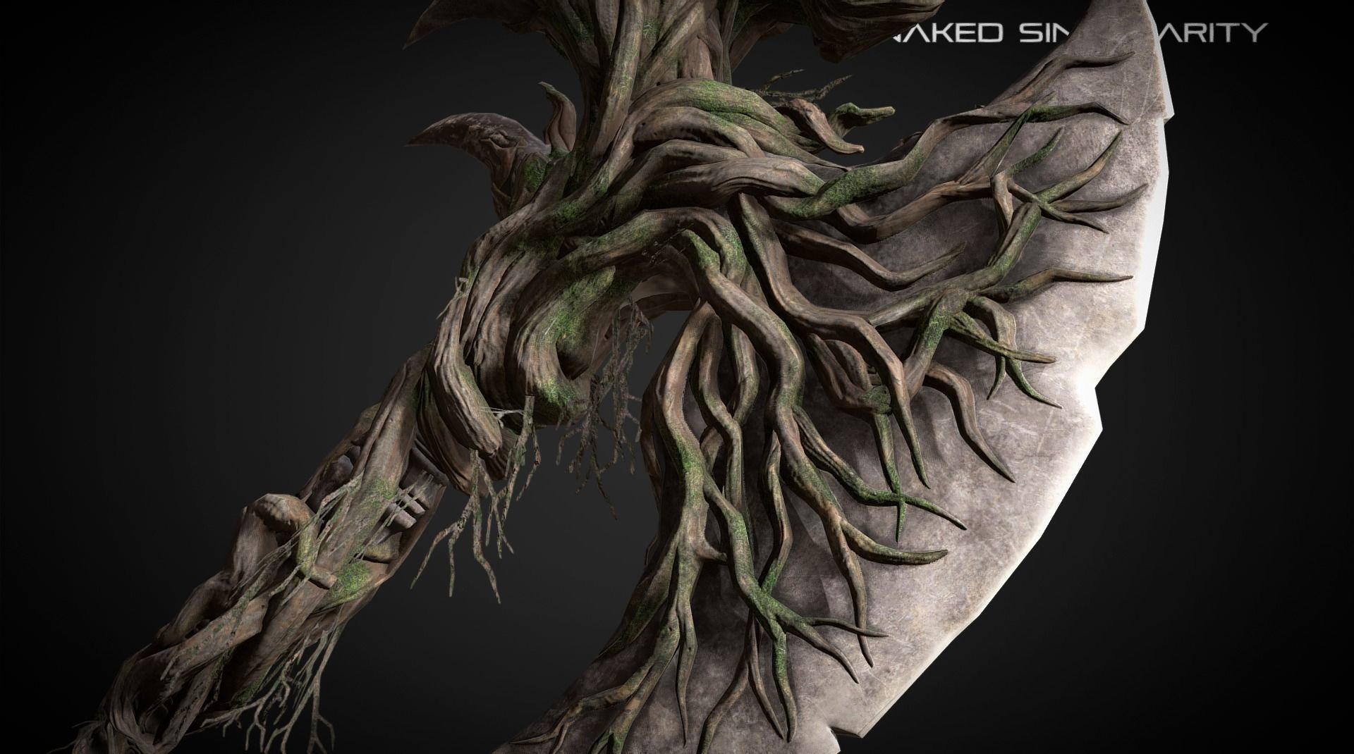 Claw Halberd Medieval dark fantasy weapon Low-poly 3D model_7