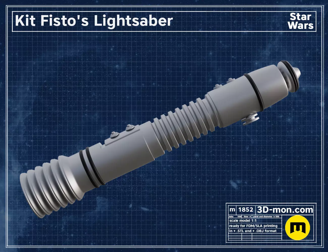 Kit Fisto lightsaber 3D print model_0