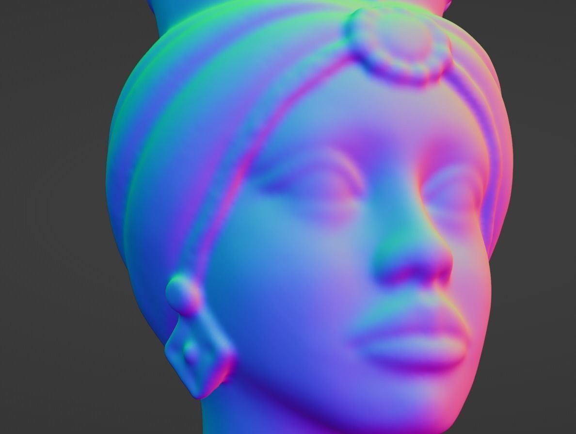 classic head woman Ceramics 3D print model_11