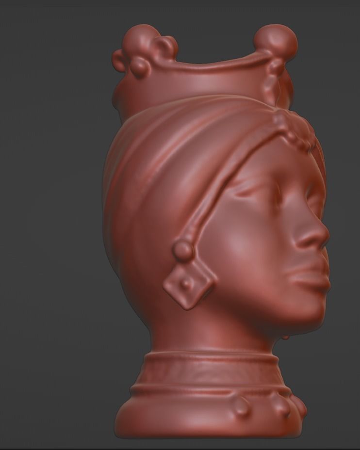 classic head woman Ceramics 3D print model_7