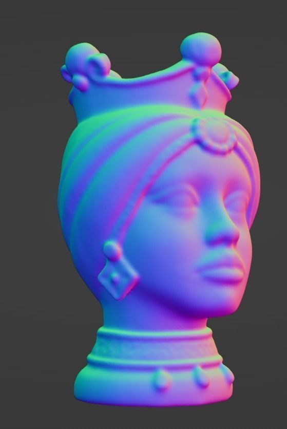 classic head woman Ceramics 3D print model_9