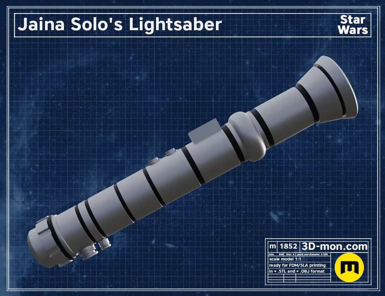 Jaina Solo lightsaber 3D print model_0