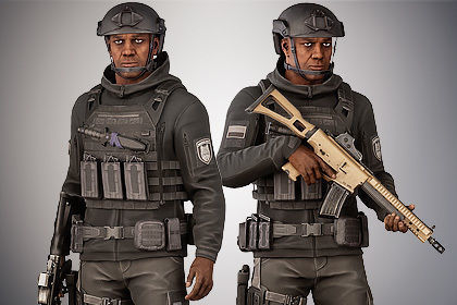 Casual Soldier 19 Low-poly 3D model_6