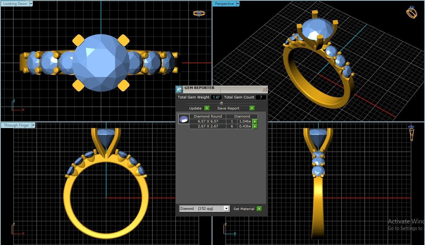 Engagement Ring 3D print model_1
