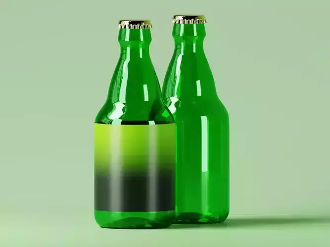 Green Drinks Glass Bottle 3D Model
