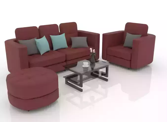 Big and Small Sofa with Center Table Living Room