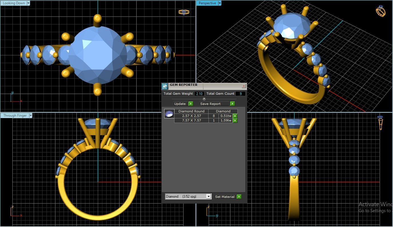 Engagement Ring 3D print model_1
