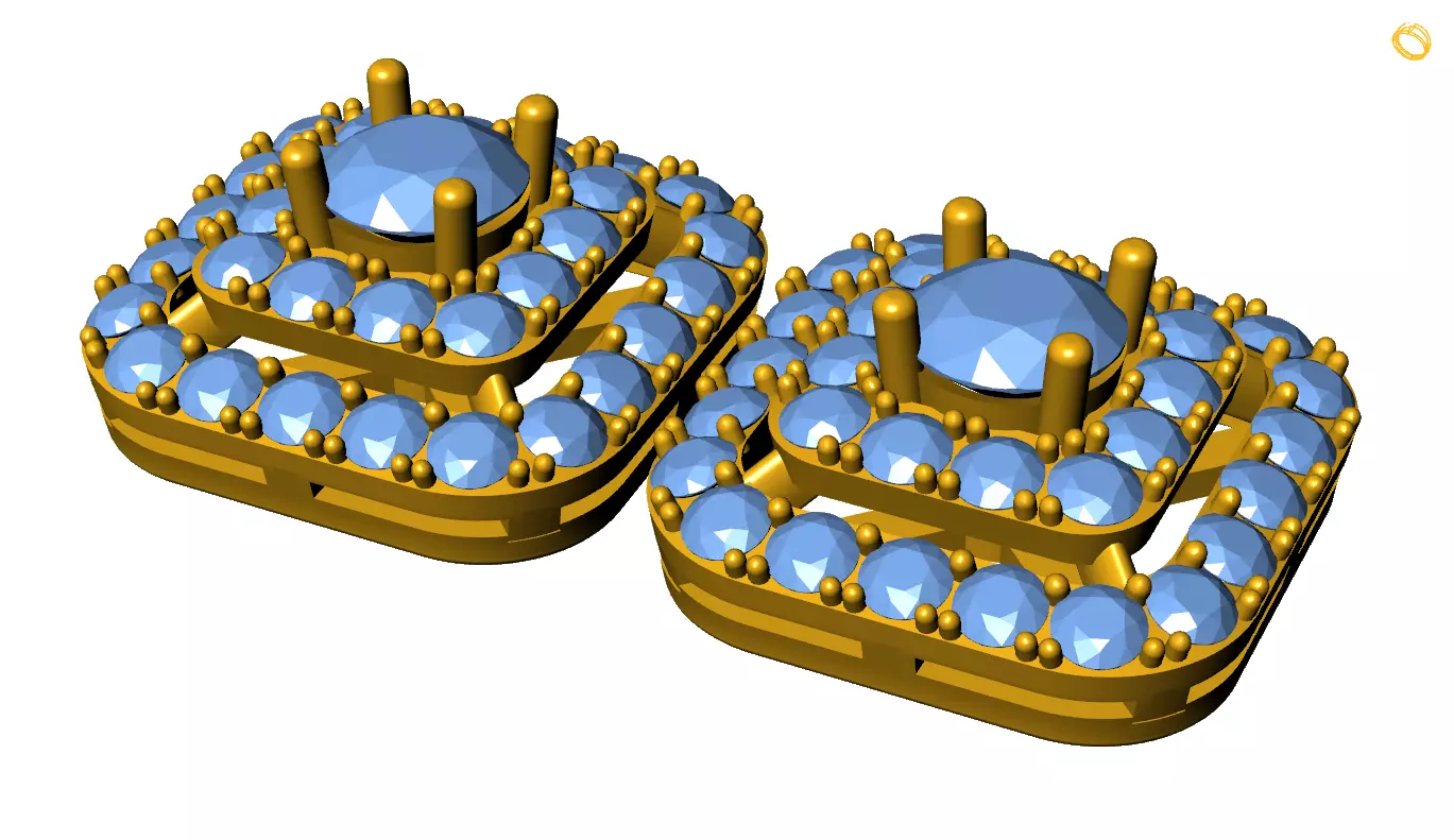 Diamond Earring 3D print model_0