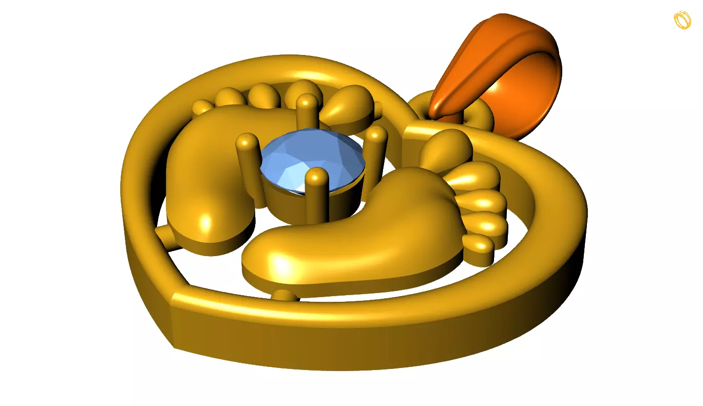 Foot Pendant 3D print model_0