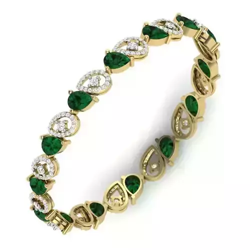 Yellow gold diamond Bangle-PBG-010 DIA