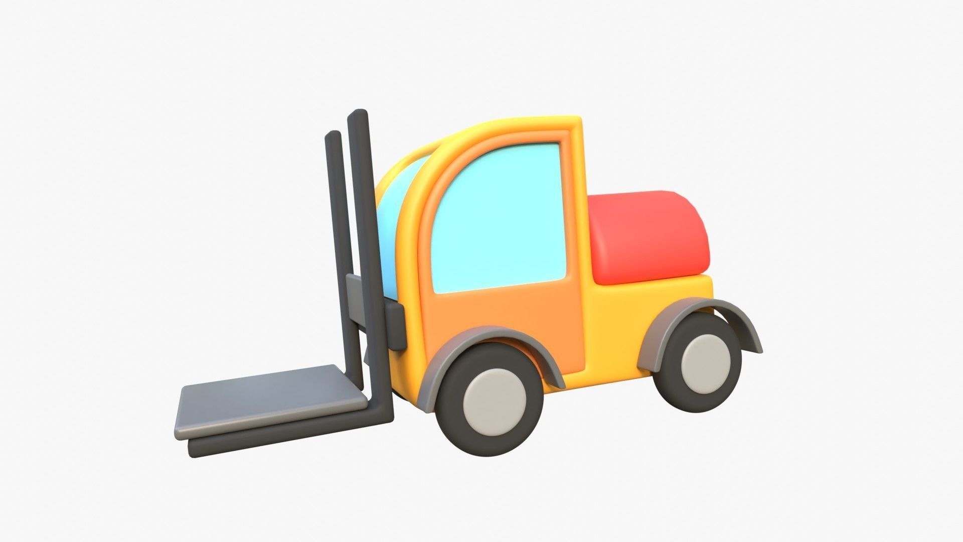 Forklift 3D model_3
