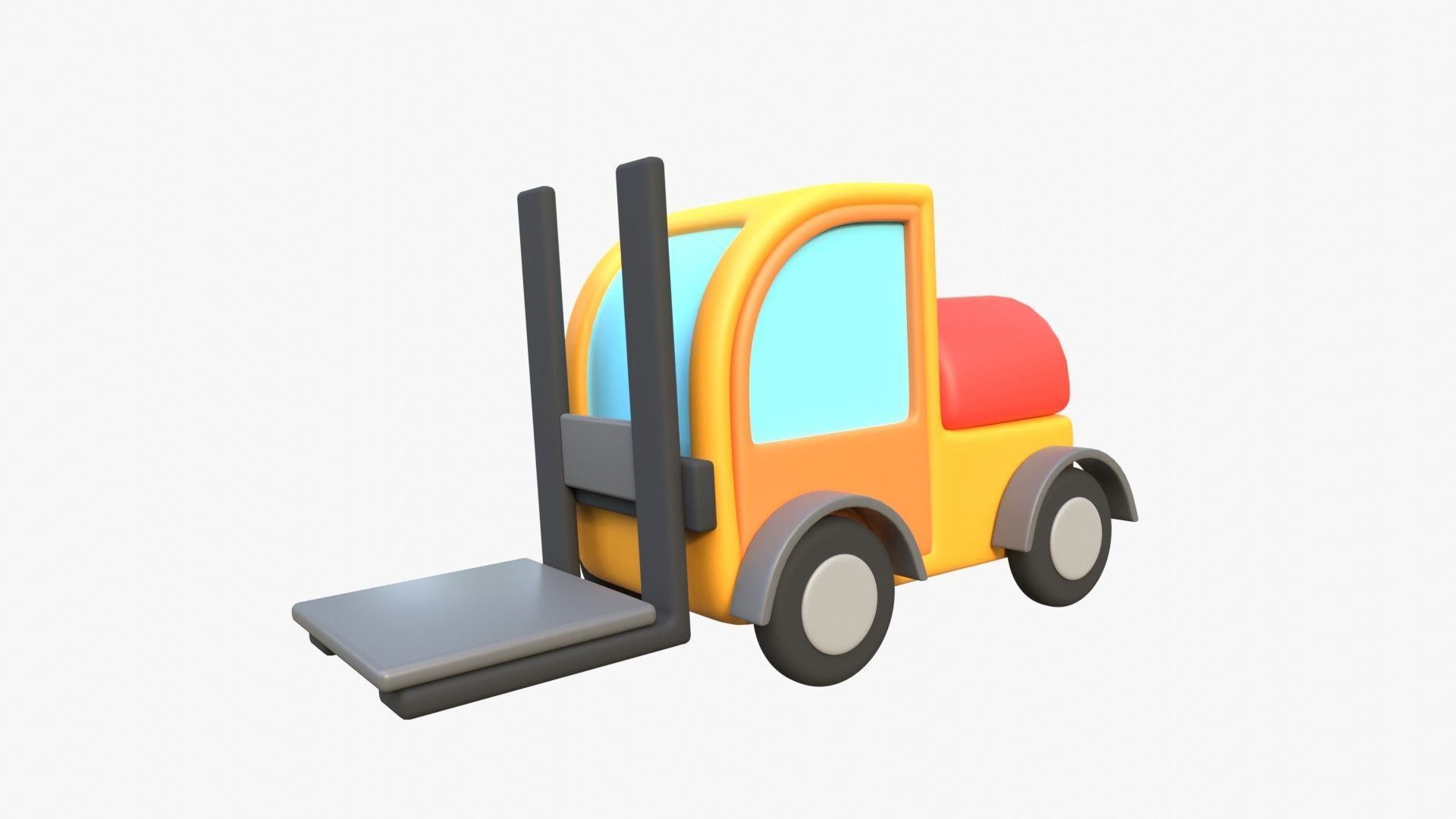 Forklift 3D model_2
