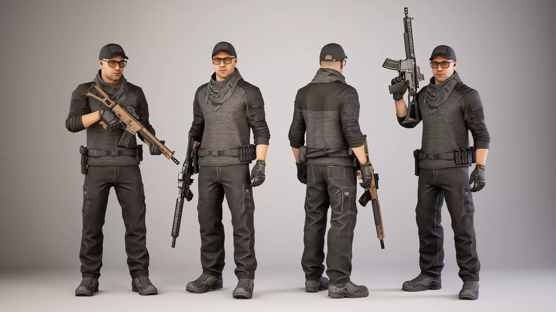 Casual Soldier 20 Low-poly 3D model_0