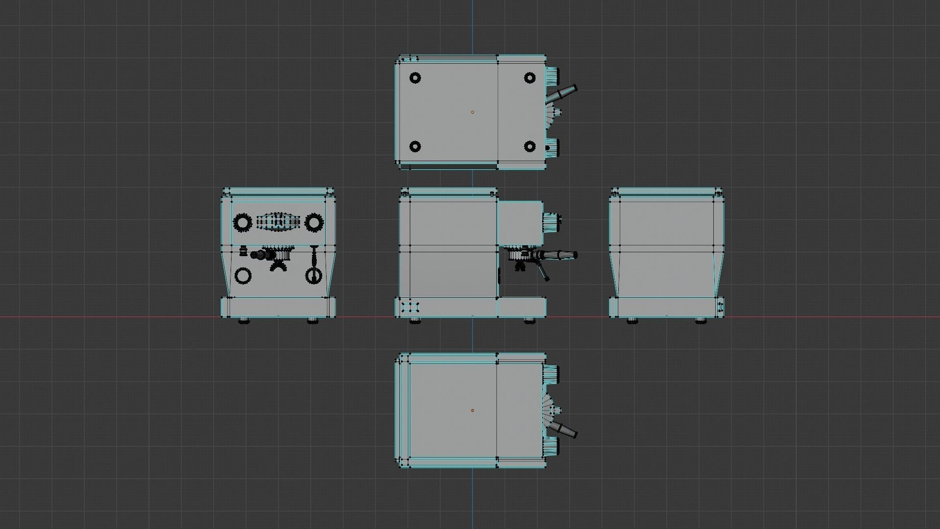 Coffee Machine Low-poly 3D model_11