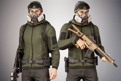 Casual Soldier 21 Low-poly 3D model_6