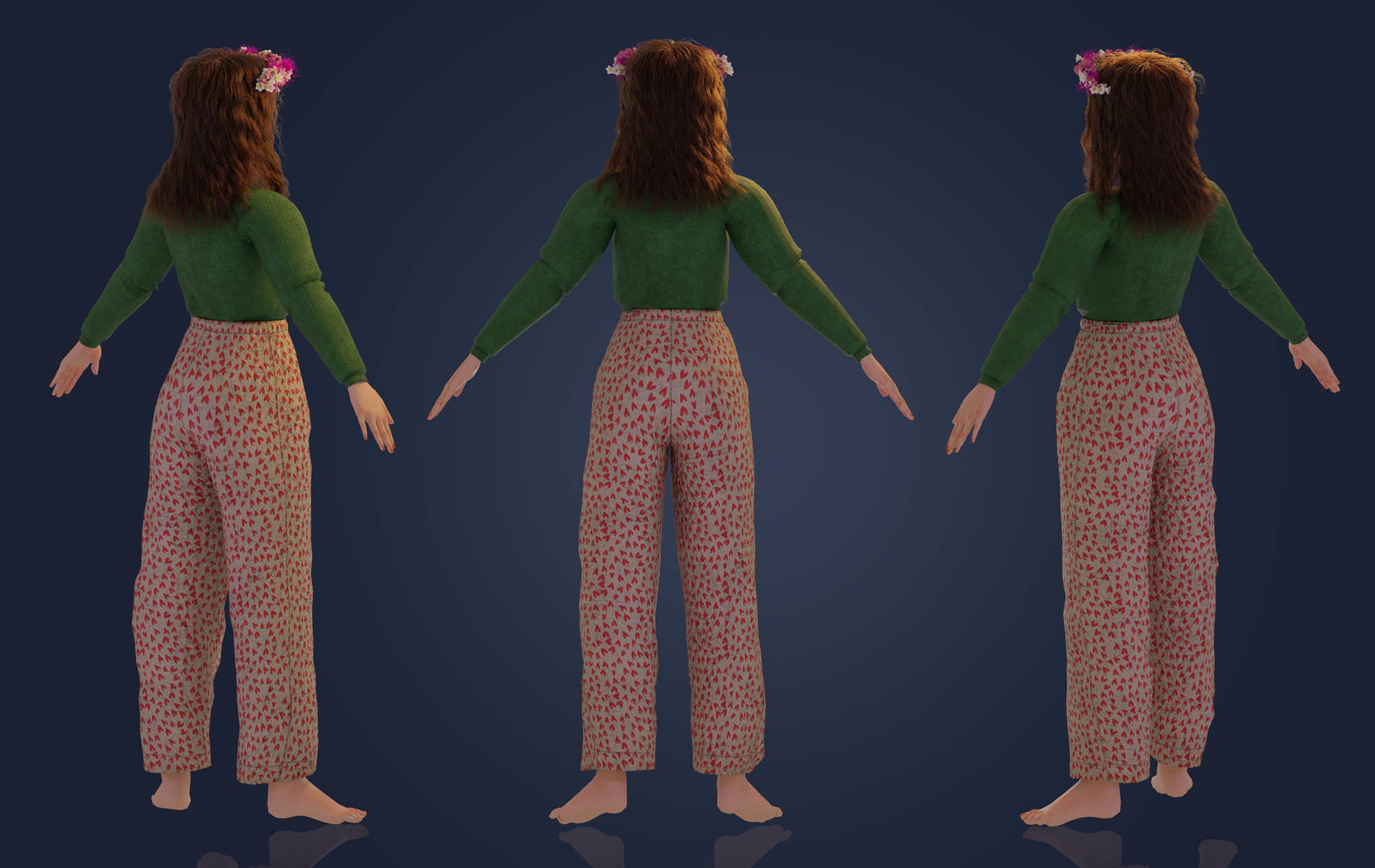 3d Stylized Female Cartoon Character 3D model_4