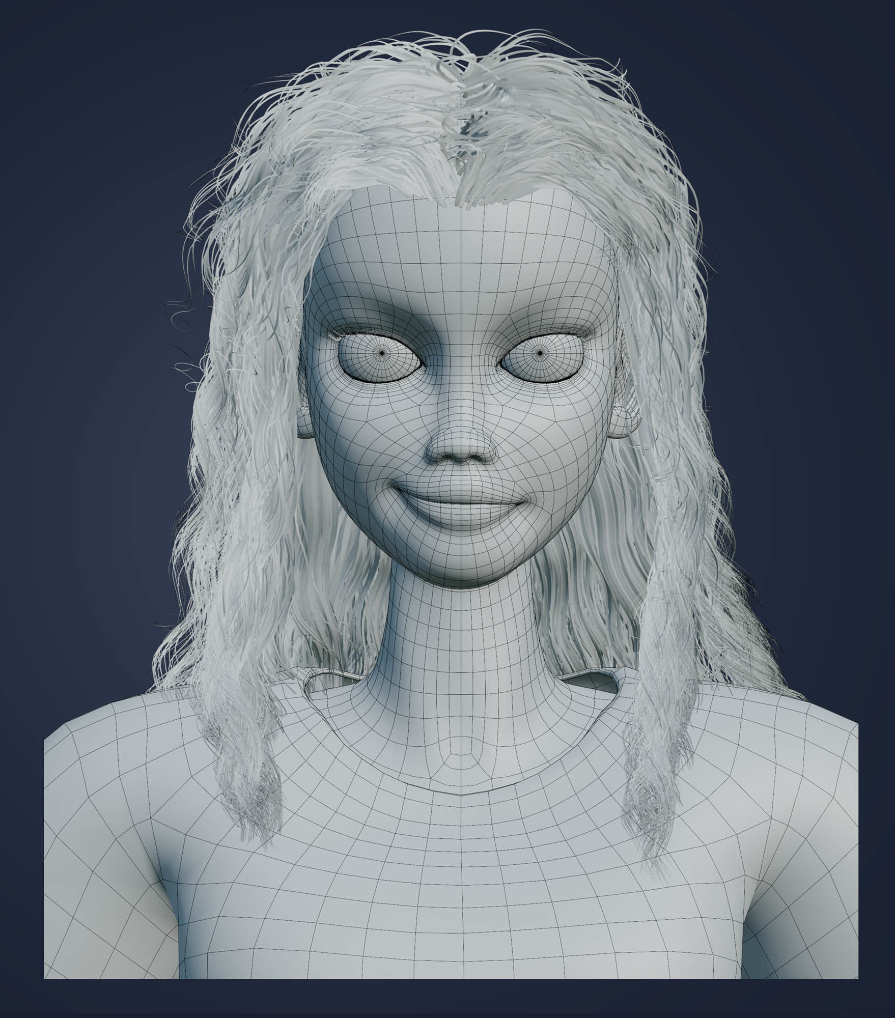 3d Stylized Female Cartoon Character 3D model_5