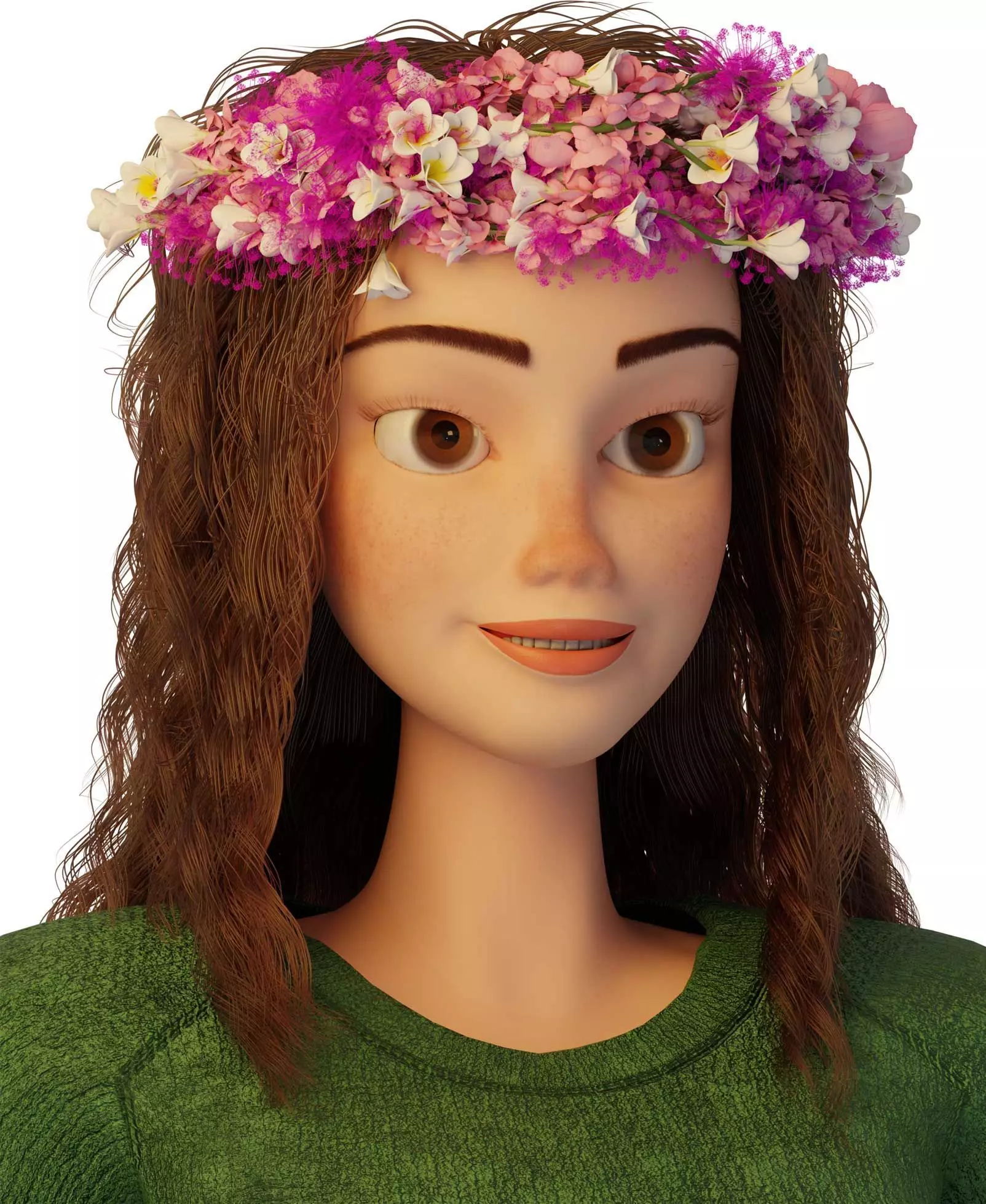 3d Stylized Female Cartoon Character 3D model_0