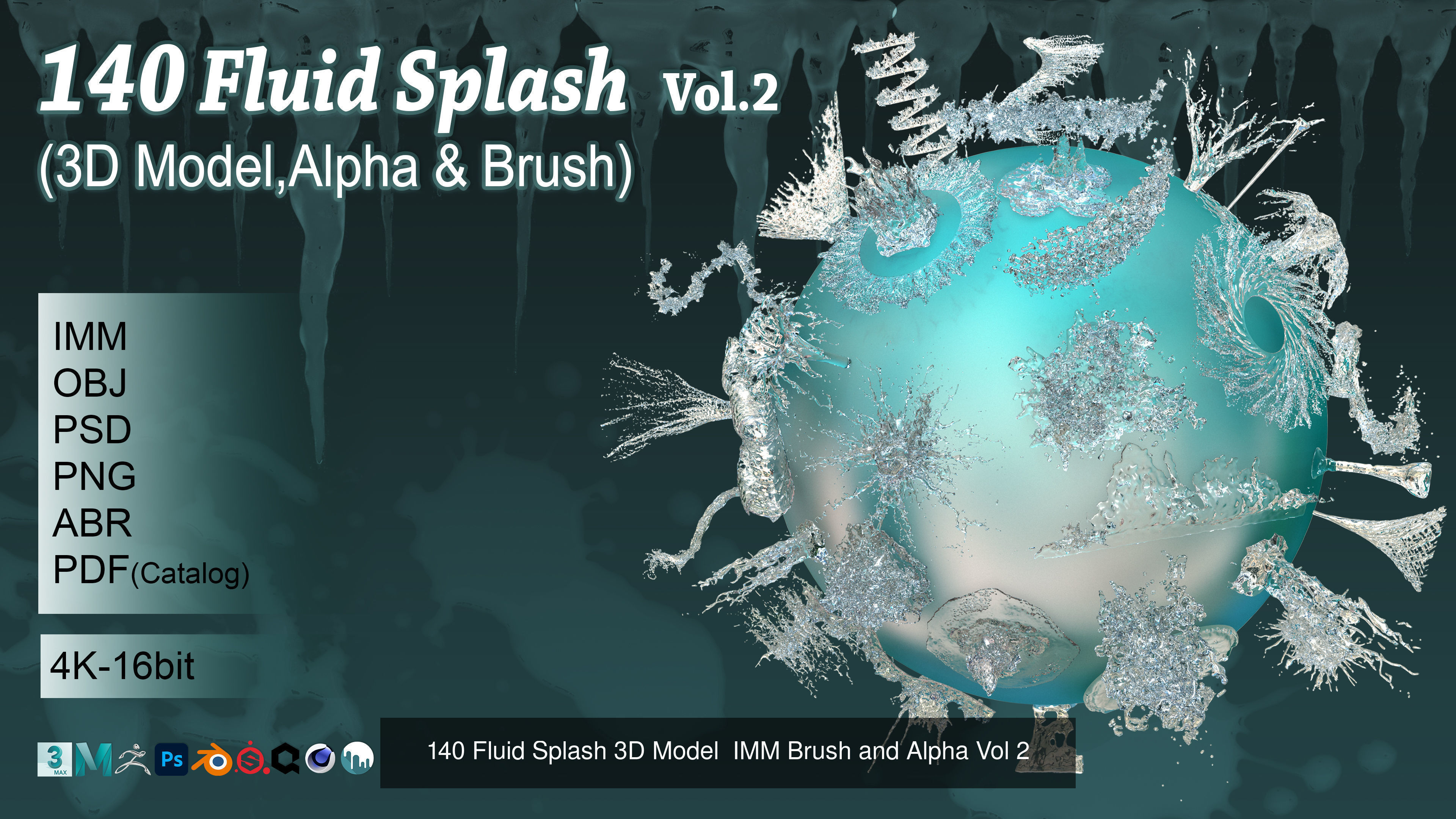 316 Fluid Splash Bundle Vol 1-5 3D Model Collection_2