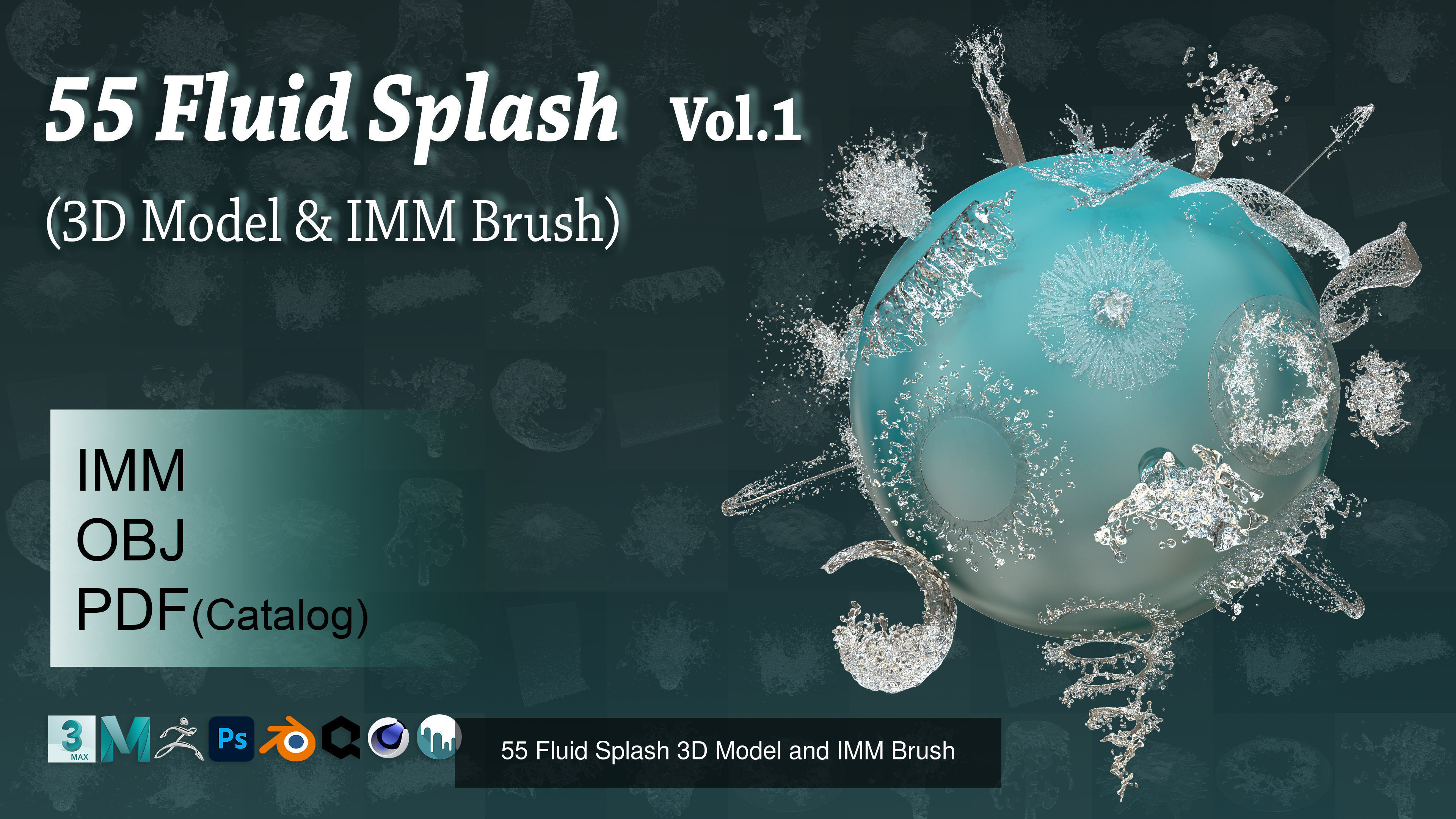 316 Fluid Splash Bundle Vol 1-5 3D Model Collection_1