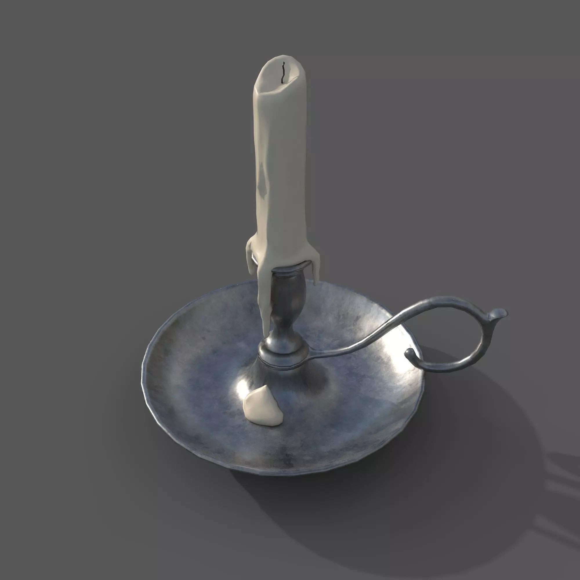 Candle Low-poly 3D model_0