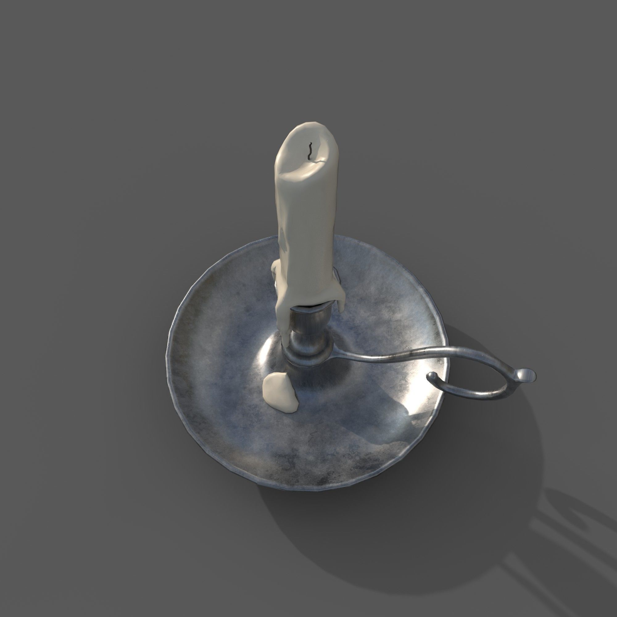 Candle Low-poly 3D model_1