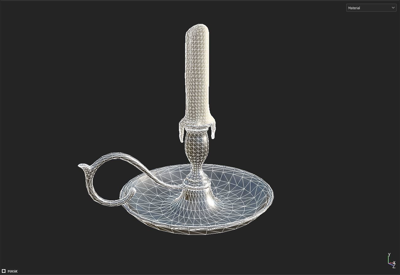 Candle Low-poly 3D model_7